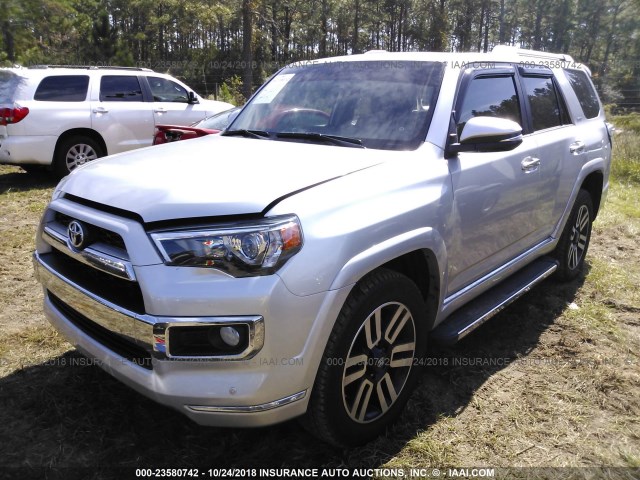 JTEBU5JR2G5293075 - 2016 TOYOTA 4RUNNER SR5 PREM/LTDL/TRAIL/TRD SILVER photo 2