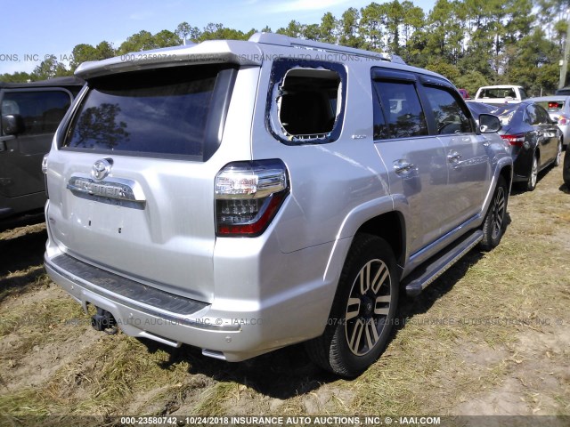 JTEBU5JR2G5293075 - 2016 TOYOTA 4RUNNER SR5 PREM/LTDL/TRAIL/TRD Srebrny zdjęcie 4