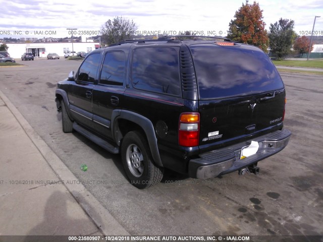 1GNEK13ZX2J187641 - 2002 CHEVROLET TAHOE K1500 BLACK photo 3