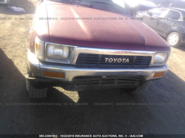 JT4RN01P0L7026680 - 1990 TOYOTA PICKUP 1/2 TON SHORT WHEELBASE DLX RED photo 6