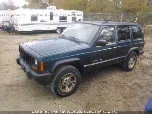 1J4FJ68S4WL139114 - 1998 JEEP CHEROKEE SPORT/CLASSIC მწვანე ფოტო 2