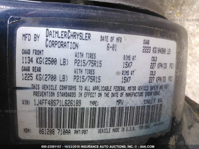 1J4FJ68S4WL139114 - 1998 JEEP CHEROKEE SPORT/CLASSIC მწვანე ფოტო 9