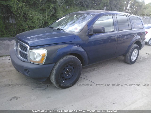 1D4HD38N35F526087 - 2005 DODGE DURANGO ST BLUE photo 2