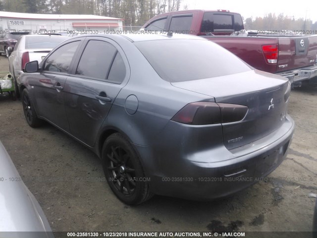 JA3AU16U89U020865 - 2009 MITSUBISHI LANCER DE GRAY photo 3