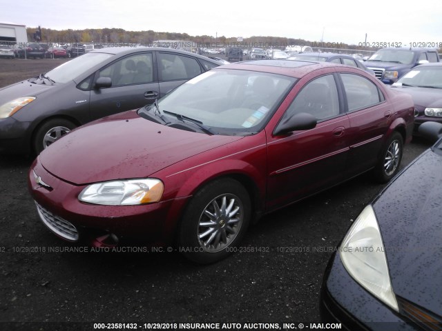 1C3EL56R42N240596 - 2002 CHRYSLER SEBRING LXI RED photo 2