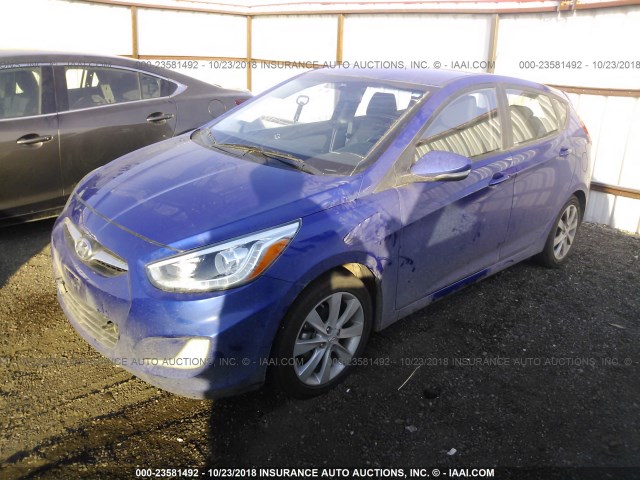 KMHCU5AE4EU145790 - 2014 HYUNDAI ACCENT GLS/SE BLUE photo 2