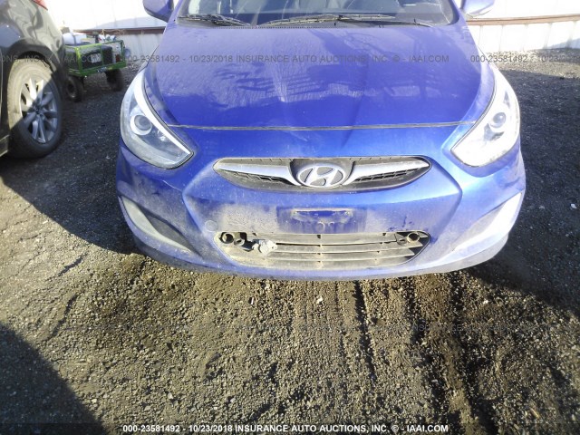 KMHCU5AE4EU145790 - 2014 HYUNDAI ACCENT GLS/SE BLUE photo 6