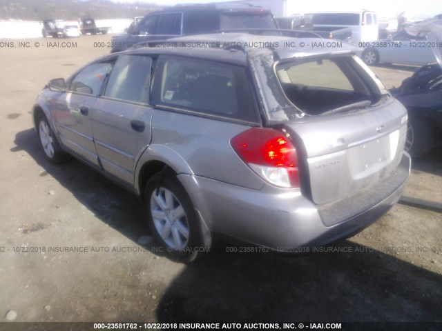 4S4BP61C287305191 - 2008 SUBARU OUTBACK 2.5I SILVER photo 3