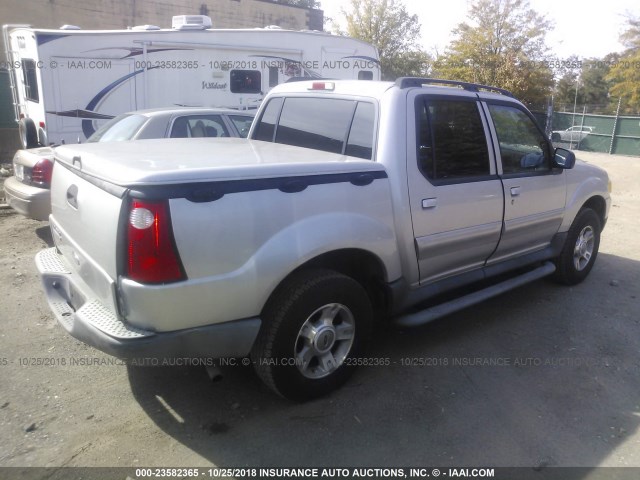 1FMZU77K04UA77263 - 2004 FORD EXPLORER SPORT TR  SILVER photo 4