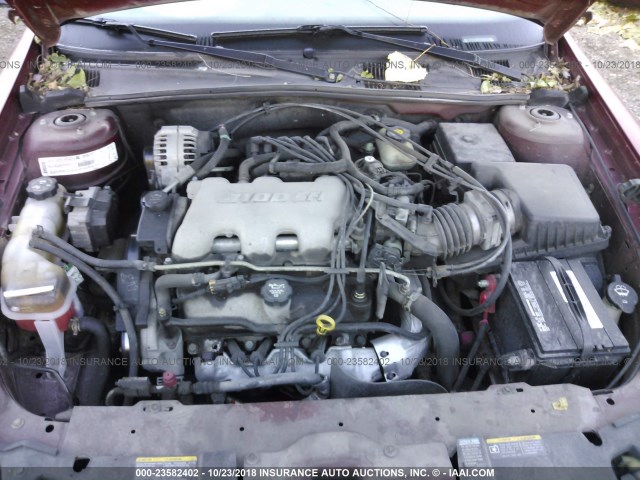 1G1NE52JX2M711008 - 2002 CHEVROLET MALIBU LS მუქწითელი ფოტო 10