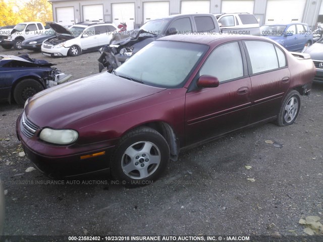 1G1NE52JX2M711008 - 2002 CHEVROLET MALIBU LS მუქწითელი ფოტო 2