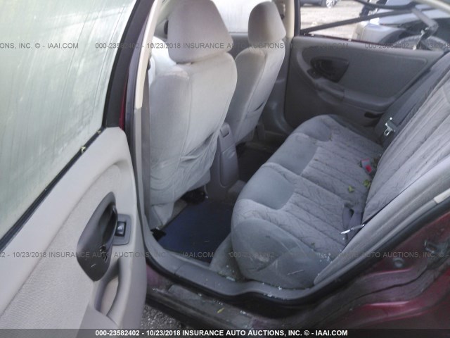 1G1NE52JX2M711008 - 2002 CHEVROLET MALIBU LS მუქწითელი ფოტო 8