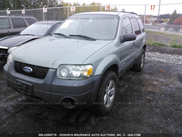 1FMCU95H76KC27814 - 2006 FORD ESCAPE HEV GREEN photo 2