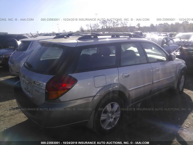 4S4BP62C357382632 - 2005 SUBARU LEGACY OUTBACK 2.5I LIMITED SILVER photo 4