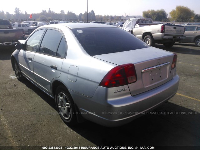 2HGES16551H611603 - 2001 HONDA CIVIC LX SILVER photo 3