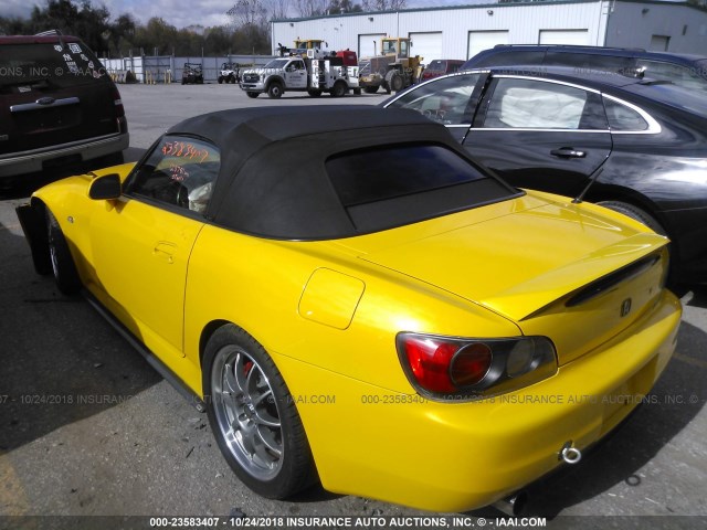 JHMAP11403T007555 - 2003 HONDA S2000 YELLOW photo 3