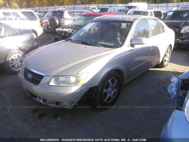 5NPEU46F46H021409 - 2006 HYUNDAI SONATA GLS/LX GOLD photo 2