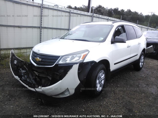 1GNKRFED2DJ178223 - 2013 CHEVROLET TRAVERSE LS WHITE photo 2