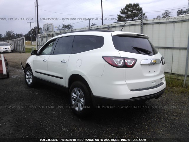 1GNKRFED2DJ178223 - 2013 CHEVROLET TRAVERSE LS WHITE photo 3