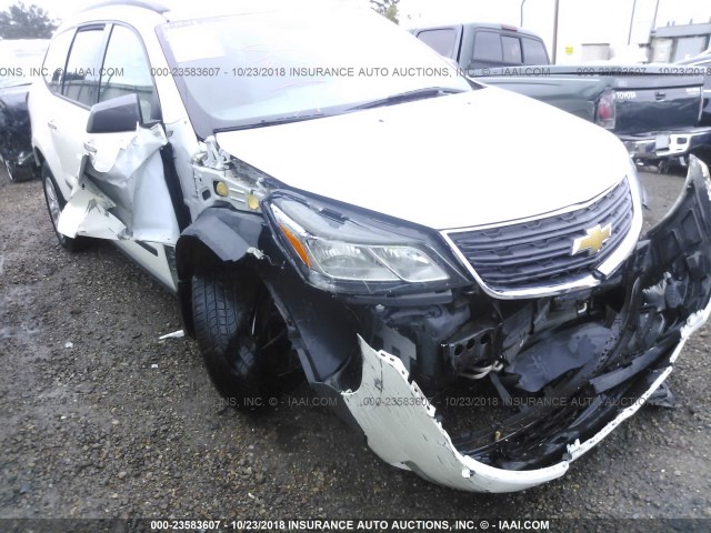 1GNKRFED2DJ178223 - 2013 CHEVROLET TRAVERSE LS WHITE photo 6