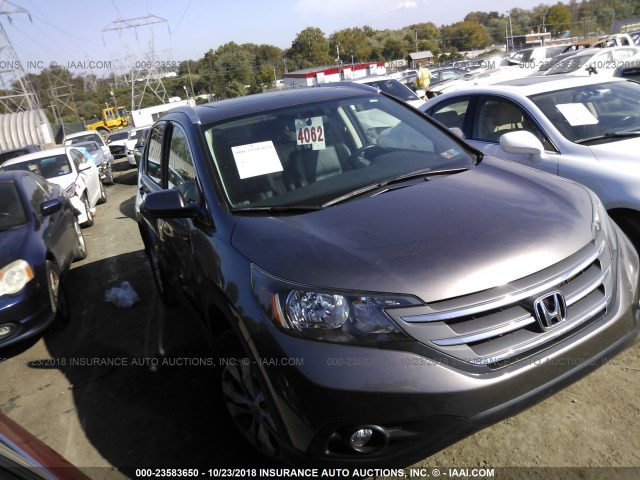 5J6RM4H73CL055754 - 2012 HONDA CR-V EXL GRAY photo 1