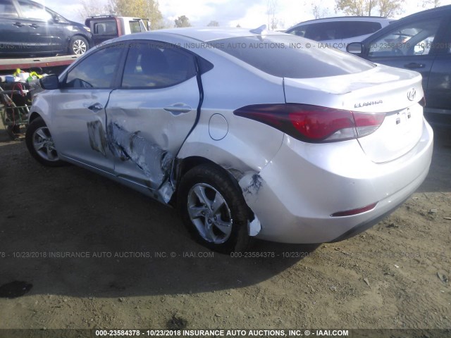 5NPDH4AE1FH641844 - 2015 HYUNDAI ELANTRA SE/SPORT/LIMITED SILVER photo 3