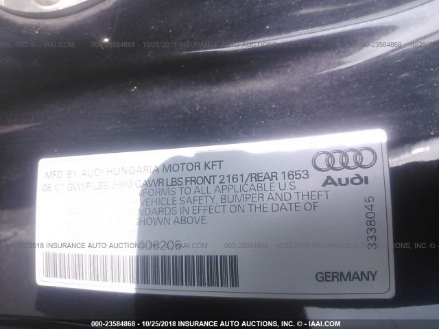 TRUSX28N021006206 - 2002 AUDI TT BLACK photo 9