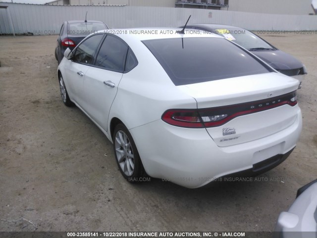 1C3CDFCA7DD105503 - 2013 DODGE DART LIMITED/R/T WHITE photo 3