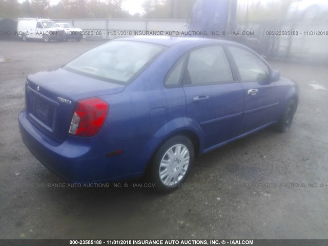 KL5JD56Z77K497824 - 2007 SUZUKI FORENZA BLUE photo 4