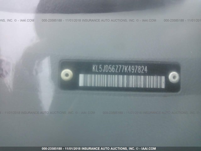 KL5JD56Z77K497824 - 2007 SUZUKI FORENZA BLUE photo 9