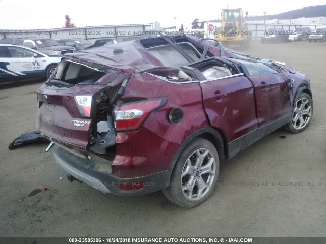 1FMCU9J90HUA62100 - 2017 FORD ESCAPE TITANIUM RED photo 4