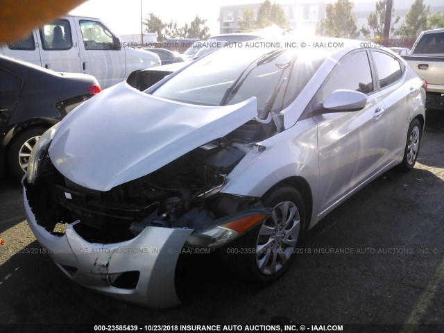 KMHDH4AE7CU370334 - 2012 HYUNDAI ELANTRA GLS/LIMITED SILVER photo 2