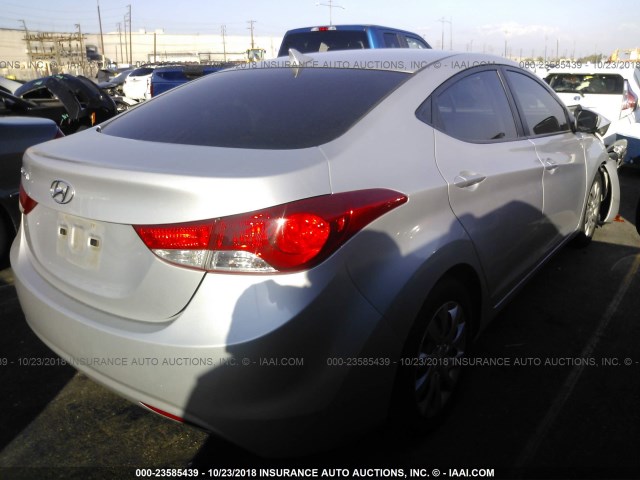 KMHDH4AE7CU370334 - 2012 HYUNDAI ELANTRA GLS/LIMITED SILVER photo 4