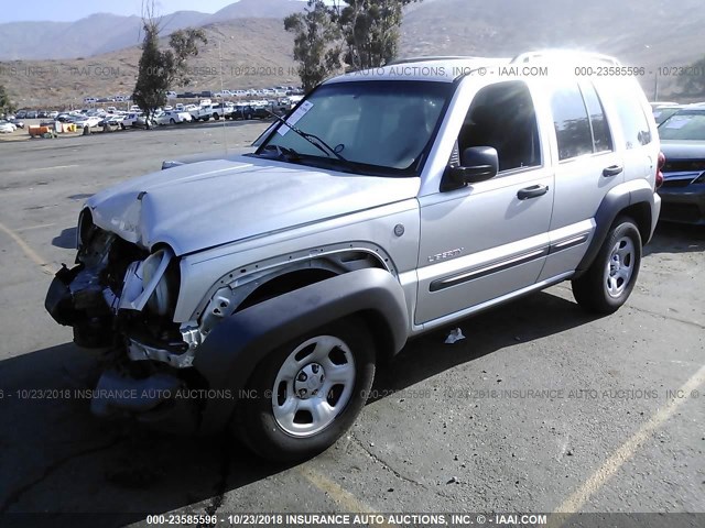 1J4GL48K14W187829 - 2004 JEEP LIBERTY SPORT SILVER photo 2