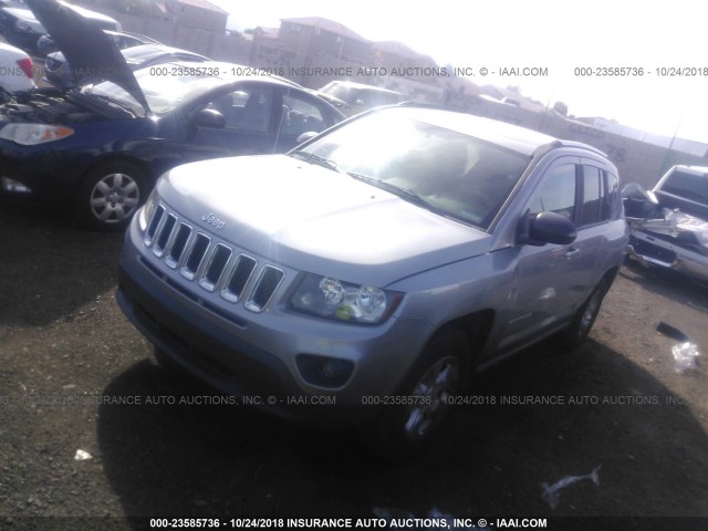 1C4NJCBA3FD149045 - 2015 JEEP COMPASS SPORT SILVER photo 2