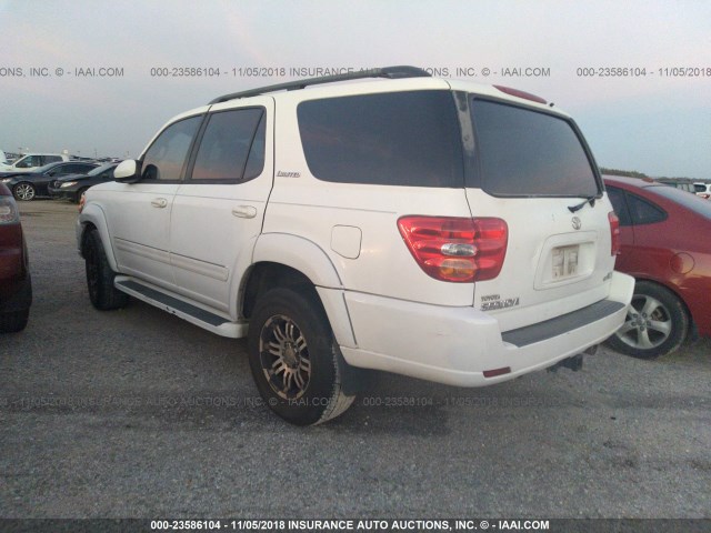 5TDZT38AX4S234372 - 2004 TOYOTA SEQUOIA LIMITED WHITE photo 3