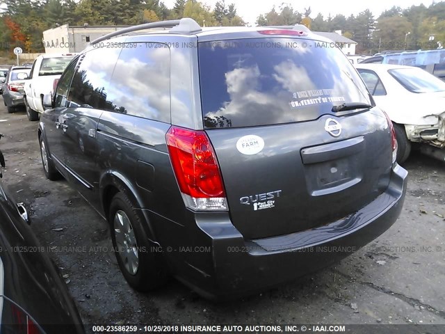 5N1BV28U75N139688 - 2005 NISSAN QUEST S/SE/SL GRAY photo 3