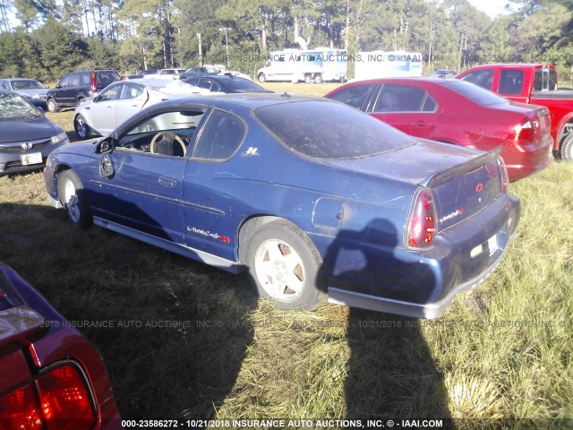 2G1WX12K739325922 - 2003 CHEVROLET MONTE CARLO SS BLUE photo 3