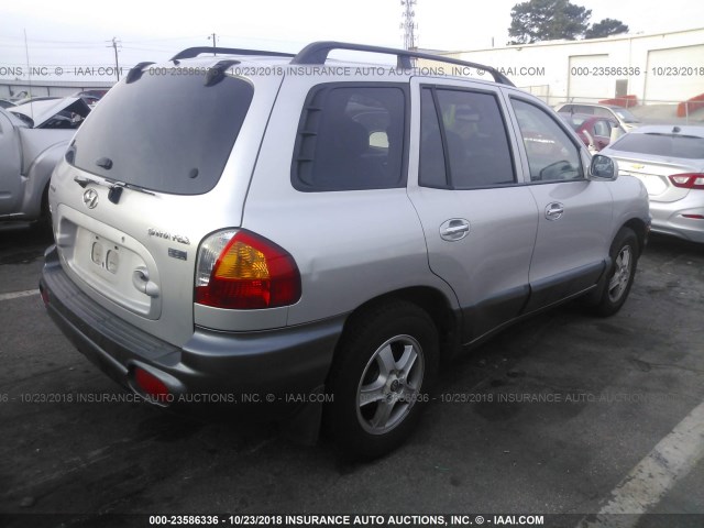 KM8SC13E53U490800 - 2003 HYUNDAI SANTA FE GLS/LX SILVER photo 4