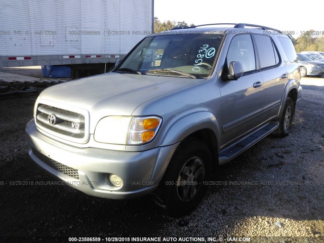 5TDBT48A51S015838 - 2001 TOYOTA SEQUOIA LIMITED SILVER photo 2
