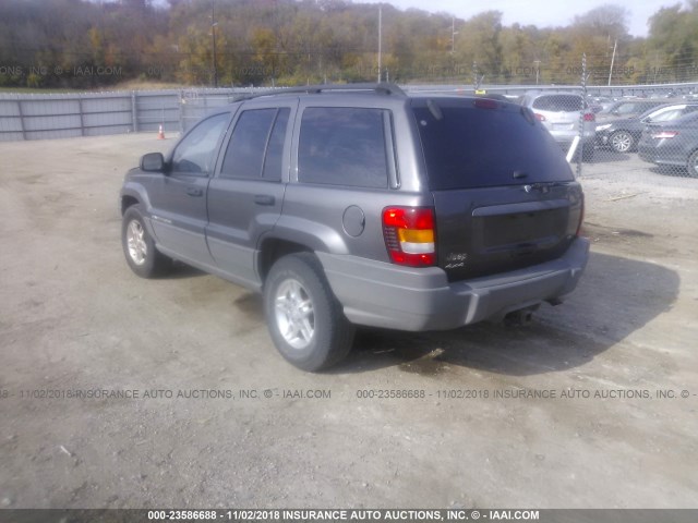 1J4GW48N72C202964 - 2002 JEEP GRAND CHEROKEE LAREDO GRAY photo 3