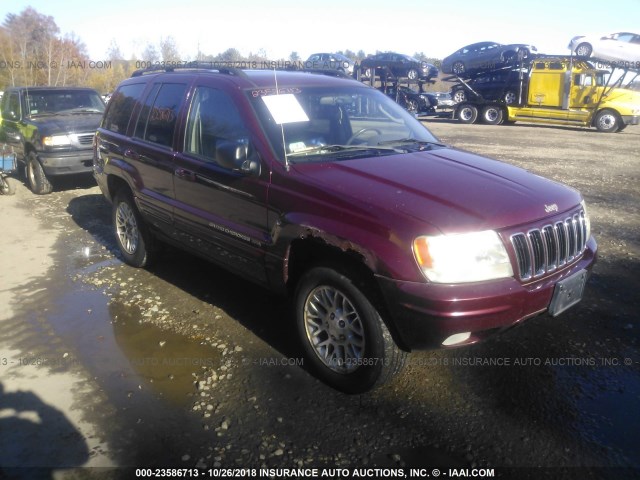 1J4GW58N92C144751 - 2002 JEEP GRAND CHEROKEE LIMITED RED photo 1