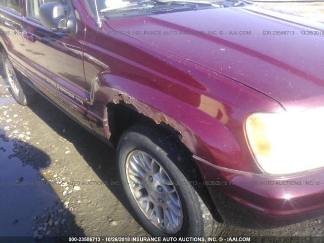 1J4GW58N92C144751 - 2002 JEEP GRAND CHEROKEE LIMITED RED photo 6