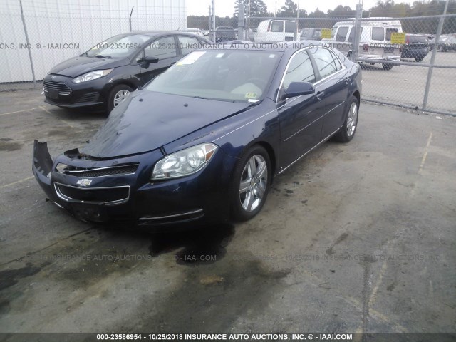 1G1ZH57B994257791 - 2009 CHEVROLET MALIBU 1LT BLUE photo 2