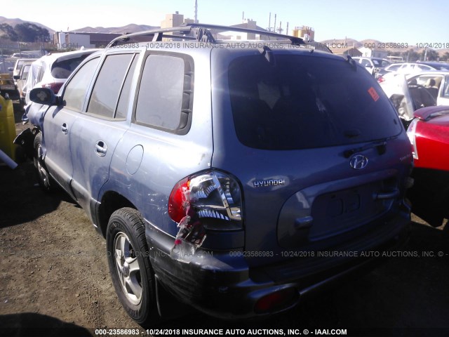 KM8SC83D41U075996 - 2001 HYUNDAI SANTA FE GLS/LX BLUE photo 3