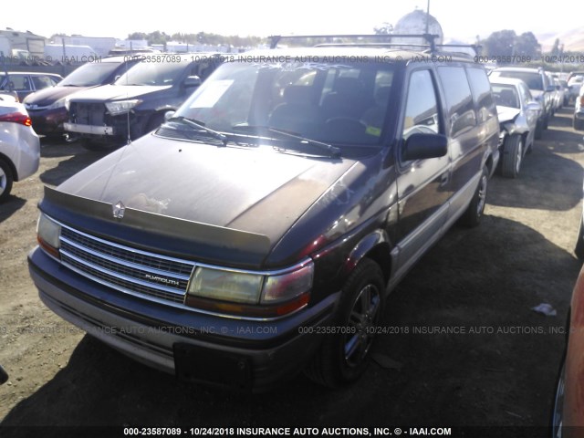 1P4GH54R1PX545912 - 1993 PLYMOUTH GRAND VOYAGER LE BURGUNDY photo 2