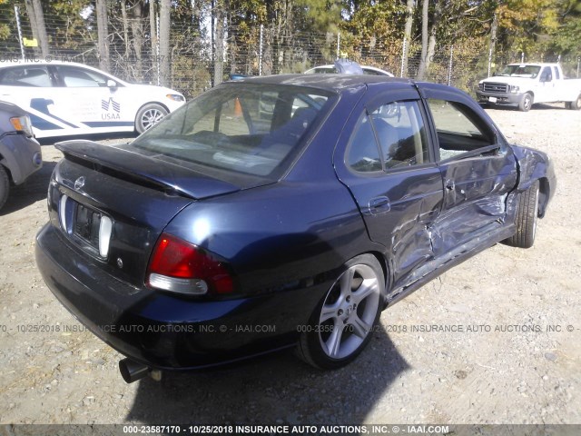 3N1AB51D73L727787 - 2003 NISSAN SENTRA SE-R SPEC V BLUE photo 4