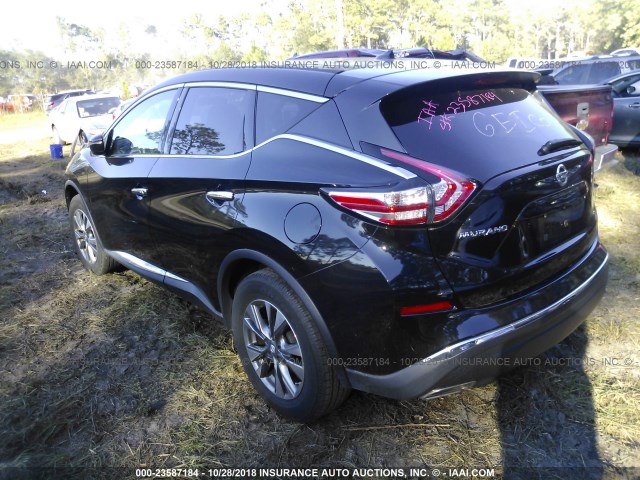 5N1AZ2MG9GN109126 - 2016 NISSAN MURANO S/SL/SV/PLATINUM BLACK photo 3