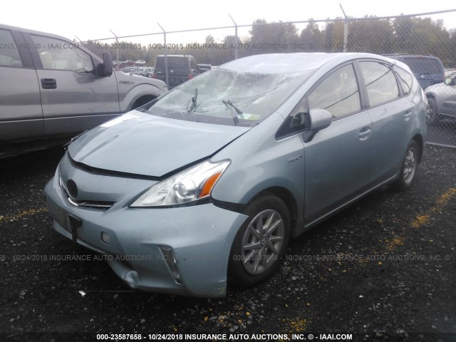 JTDZN3EU9D3197518 - 2013 TOYOTA PRIUS V TEAL photo 2