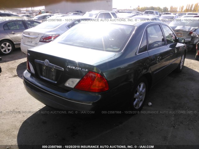 4T1BF28B82U251641 - 2002 TOYOTA AVALON XL/XLS GREEN photo 4